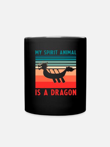 Dragon Boat Trainer and Dragon Boat - Full Colour Mug - black