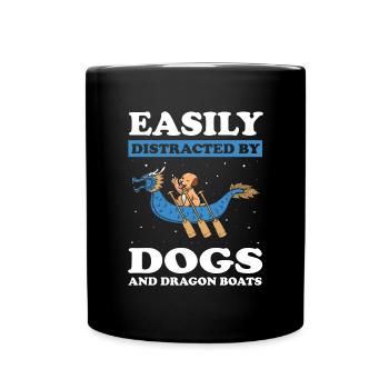 Dragon boat crew and dragon boating - Full Colour Mug - black - Front