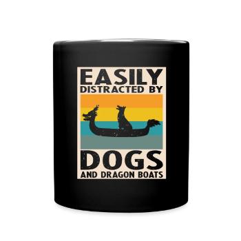 Dragon Boat and Dragon Boat Crew - Full Colour Mug - black - Front