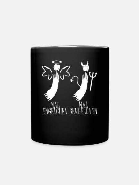 Engelchen Kostüm Bengelchen Bengel Engel - Tasse einfarbig - Schwarz