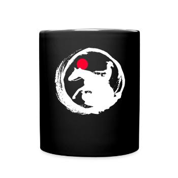 Cavalier de reining Équitation Western Riding - Mug uni - noir - Devant