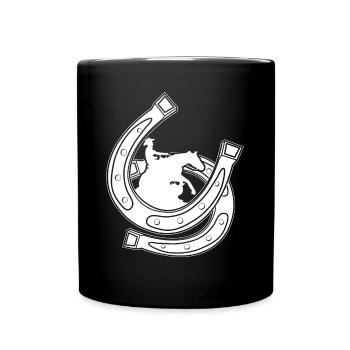 Reining Horseshoe Riding Western Riding - Mug uni - noir - Devant