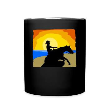Reining Équitation Plage Western Riding - Mug uni - noir - Devant