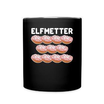 Mettbrötchen Elfmetter Mettigel Mett - Tasse einfarbig - Schwarz - Vorne