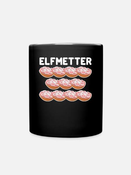 Mettbrötchen Elfmetter Mettigel Mett - Tasse einfarbig - Schwarz