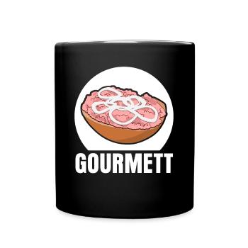 Mettbrötchen Gourmet Mettigel Mett - Tasse einfarbig - Schwarz - Vorne