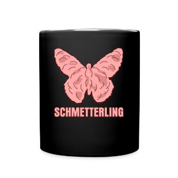 Hackfleisch Schmetterling Mett - Tasse einfarbig - Schwarz - Vorne