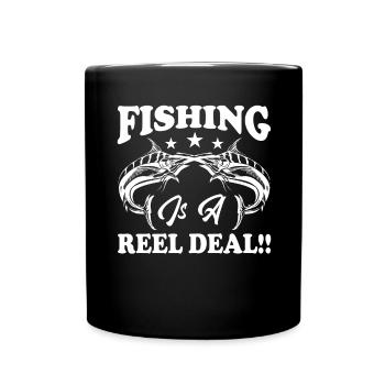 Fishing is a business with the reel - - Full Colour Mug - black - Front