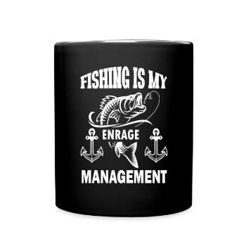 Fishing is my anger management - - Full Colour Mug - black - Front