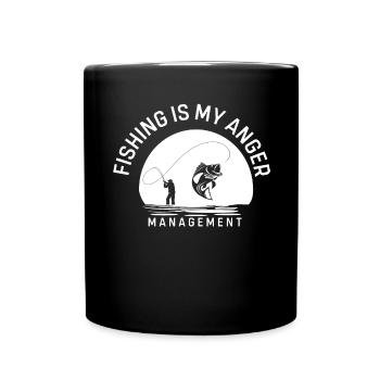 Fishing is my anger management - - Full Colour Mug - black - Front