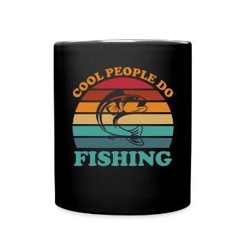 Coole Leute fischen 3 - - Tasse einfarbig - Schwarz - Vorne