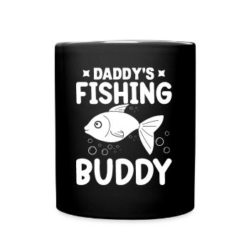 Daddy's Angeln Kumpel - - Tasse einfarbig - Schwarz - Vorne