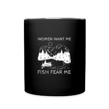 Les femmes veulent que je pêche peur moi je pêche drôle - Mug uni - noir - Devant