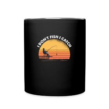 Je ne pêche pas J’attrape Je pêche drôle - Mug uni - noir - Devant