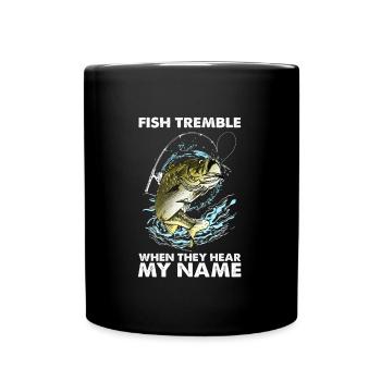 Les poissons tremblent quand ils entendent mon nom I Angeln - Mug uni - noir - Devant