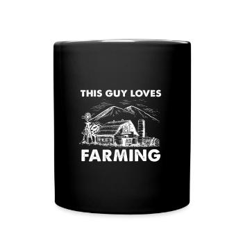 This Guy Loves Farming I Funny Farmer - Full Colour Mug - black - Front