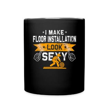Flooring carpet installers - Full Colour Mug - black - Front