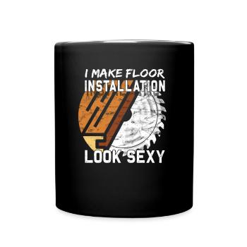 Flooring carpet installers - Full Colour Mug - black - Front