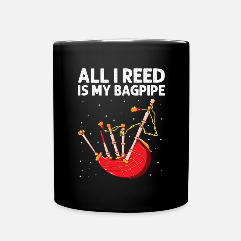 Bagpipe training and bagpipe playing - Full Colour Mug - black