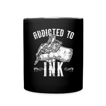 Addicted to Ink Tattoo Tattoo Tattoo - Full Colour Mug - black - Front
