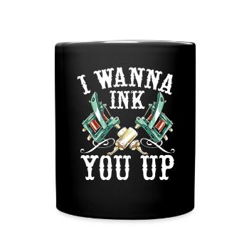 I want to color you tattoo tattoo act - Full Colour Mug - black - Front