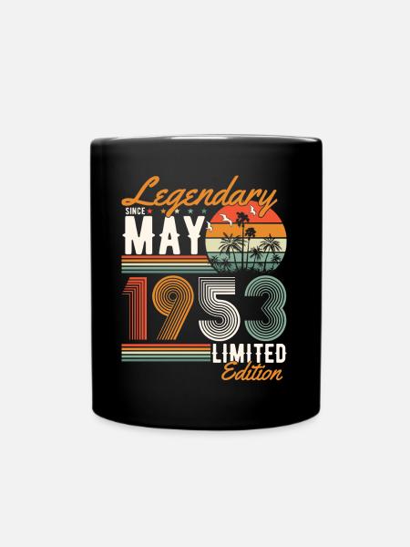 Mai 1953 Jahrgang Vintage Retro Geburtstag - Tasse einfarbig - Schwarz