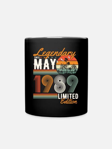 Mai 1989 Jahrgang Vintage Retro Geburtstag - Tasse einfarbig - Schwarz