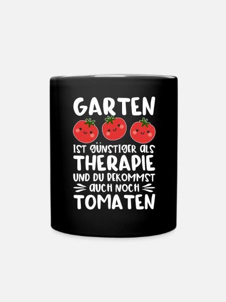Garten Therapie Tomaten Tomatensorten Gartenfreund - Tasse einfarbig - Schwarz