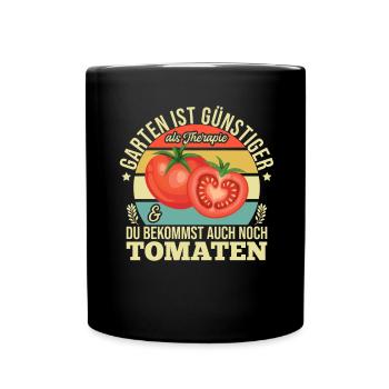 Garten Therapie Tomaten Tomatensorten Gartenfreund - Tasse einfarbig - Schwarz - Vorne