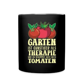 Garten Therapie Tomaten Tomatensorten Gartenfreund - Tasse einfarbig - Schwarz - Vorne