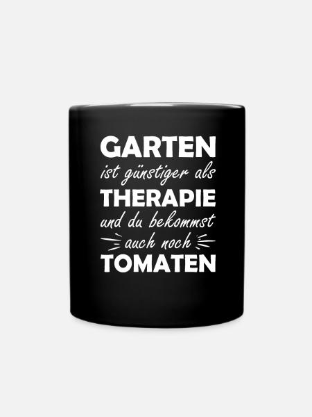 Garten Therapie Tomaten Tomatensorten Gartenfreund - Tasse einfarbig - Schwarz