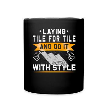 Flooring carpet installers - Full Colour Mug - black - Front