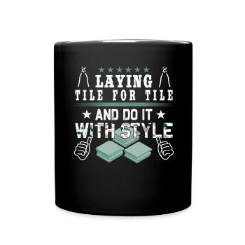Flooring carpet installers - Full Colour Mug - black - Front