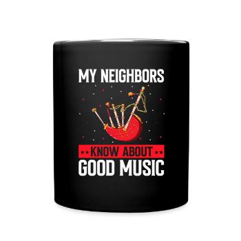 Bagpipes for pipers and Scots - Full Colour Mug - black - Front