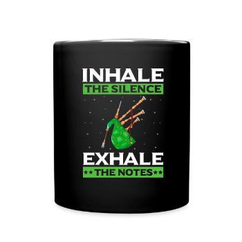Dudelsack für Dudelsackspieler und Schotten - Tasse einfarbig - Schwarz - Vorne