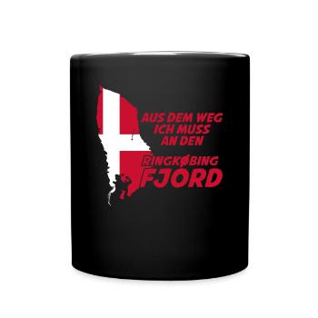 Ringkøbing Fjord Dänemark Flagge - Tasse einfarbig - Schwarz - Vorne