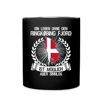 Urlaub in Dänemark am Ringkøbing - Tasse einfarbig - Schwarz - Vorne