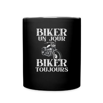 Moto Biker toujours Humour Motard - Mug uni - noir - Devant