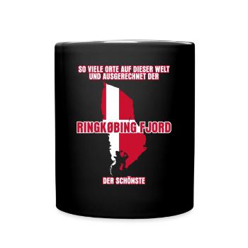 Ringkøbing Fjord in Dänemark - Tasse einfarbig - Schwarz - Vorne