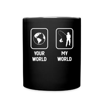 Your World My World - Fishing - - Full Colour Mug - black - Front