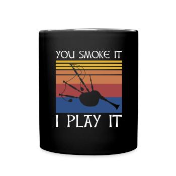 Bagpipes for pipers and Scots - Full Colour Mug - black - Front