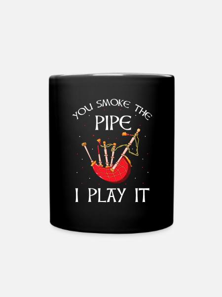 Bagpipes for bagpipe instructors and bagpipers - Full Colour Mug - black