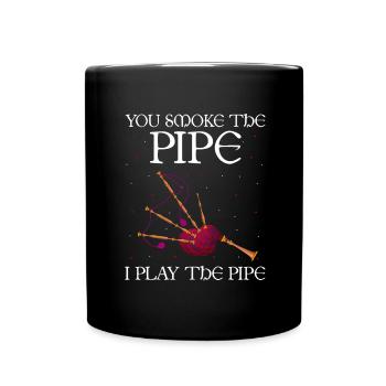 Bagpipe teacher quote and bagpipe players - Full Colour Mug - black - Front