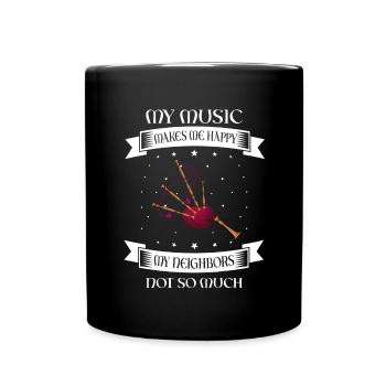 Bagpipes for pipers and Scots - Full Colour Mug - black - Front