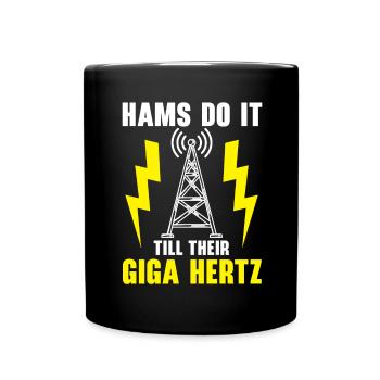 Les jambons le font jusqu’à leur radio amateur Giga Hertz - Mug uni - noir - Devant