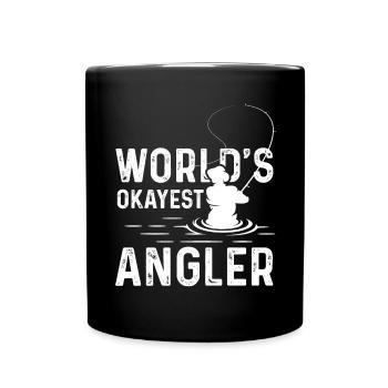 World's Okayest Angler - Tasse einfarbig - Schwarz - Vorne