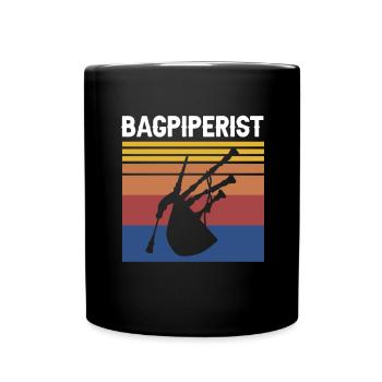 Bagpipes for bagpipers and Scots - Full Colour Mug - black - Front