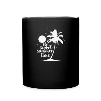 Oh douce vacances d’été Tree Palm - Mug uni - noir - Devant