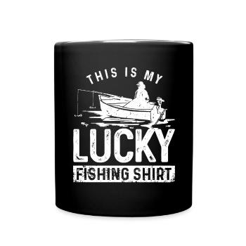 Voici ma chemise de pêche porte-bonheur - Mug uni - noir - Devant