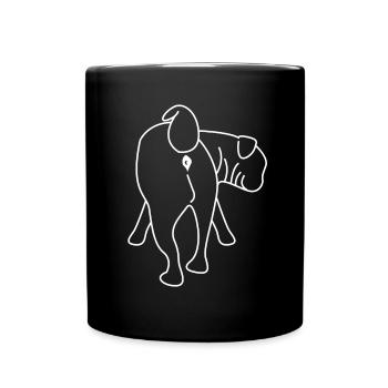 Carlin derrière les chiens - Mug uni - noir - Devant